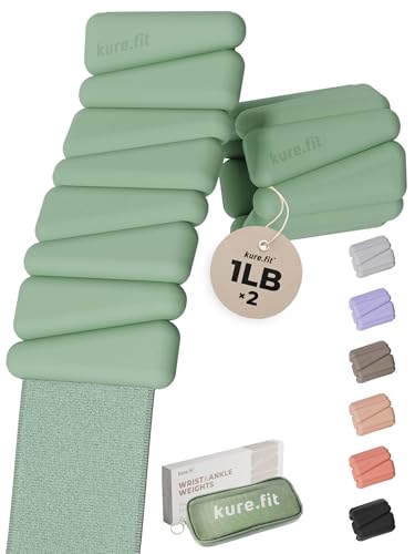 Pilates Weight | Wrist & Ankle Weights for Women | Weighted Bangles | 1LB/ 2LB Each (Set of 2) - color: Sage, size: 1 LB
