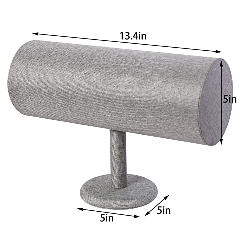 T-Bar Headband Holder Organizer for Show, Soft Velvet Hairband Stand Display, Hair Hoop Accessories Jewelry Storage for Home Bedroom (Gray Linen) - color: T-Bar Gray Linen