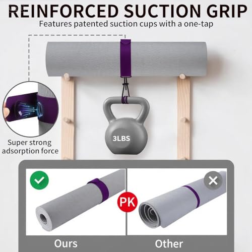 Yoga Mat Carrier Strap, Adjustable Thick Straps Sling for Carrying Large Mats, Stretching Band - color: Slap Band Purple