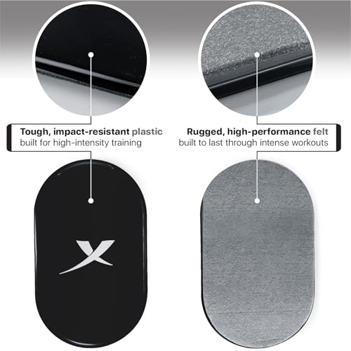 X-Protector Sliders for Working Out - 2 PCS - Double-Sided Exercise Sliders for Hard & Carpeted Floors - Gliders for Exercising! - color: Black & Grey