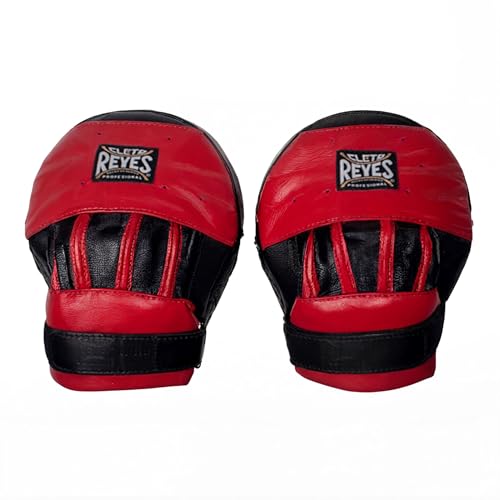 CLETO REYES Boxing Punching Mitts, Focus Sparring Striking Training Punch Pads, MMA, Kickboxing, Muay Thai, Leather - style: Curved with Hook and Loop