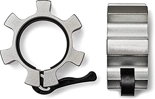 Metal Olympic Barbell Clamps 2inch Heavy Duty Exercise Collars,Weight Clips for 2" Barbell,Quick Release Weight Clamps for Weightlifting, Olympic Lifts Strength Fitness Training 1 Pair - color: Silver