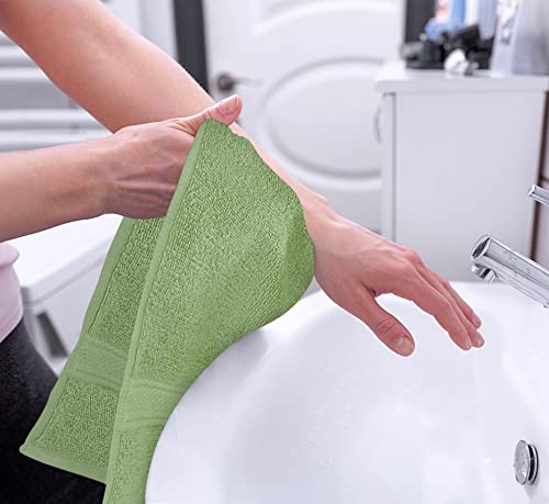 Utopia Towels 6 Pack Premium Hand Towels Set, 16 by 28 inches, 100% Ring Spun Cotton, Ultra Soft and Highly Absorbent 600GSM Towels for Bathroom, Gym, Shower, Hotel, and Spa, Sage Green - color: Sage Green, size: 6 Hand Towels