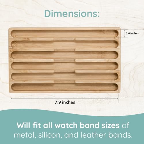 Wooden Watch Band Organizer - Works with All Apple Watch Bands - Watch Band Holder - Wooden Watch Stand Display - Compatible with All Apple iWatch Bands - Solid Wood Design - color: Walnut