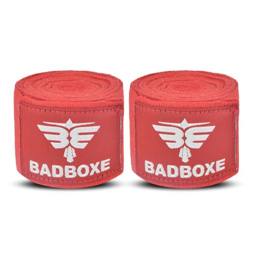 TWISTER FIGHT WEAR Boxing Hand Wraps 180" (4.5 Meter) – Premium Cotton-Polyester Blend with Thumb Loop and Hook & Loop Closure for Boxing, MMA, Muay Thai & Kickboxing - color: Red (1 Pair)