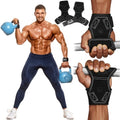 Weight Lifting Wrist Straps, Gym Straps Weight Lifting for Deadlift and Powerlifting, Double Layer Leather Wrist Wraps with Padded Cushion Wrist Loop, Weightlifting Grips for Men and Women - color: Black