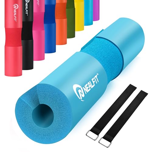NEALFIT Barbell Pad Squat Pad for Squats—Squat Bar Pad—Great for Weightlifting,Lunges and Hip Thrusts—Foam Sponge Pad—Fit Standard and Olympic Bars Perfectly - color: Cyan