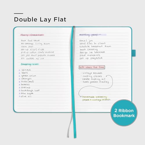 &And Per Se Lined Notebooks 3-Pack Gift Set, A5 Hardcover Journals, 160 Pages 100gsm Thick Paper, 3 Assorted Colors (Red, Turquoise & Lime Green) - color: Red,Turquoise&Lime Green, style: 3 Pack-Lined