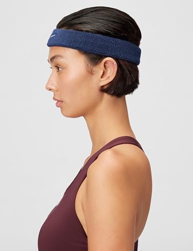 Nike Unisex Adult Swoosh Classic Headband - color: College navy/white