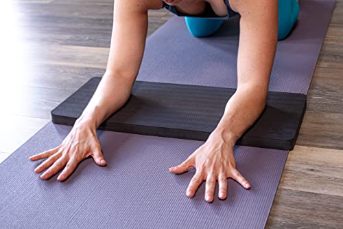 SukhaMat Firm Support Yoga Exercise Knee Pad - Extra-Firm Cushioning, 1" Thick TPE, Ideal for Knees/Elbows/Wrists, Pain Relief, Durable Non-Slip Mat for Exercises - color: Black