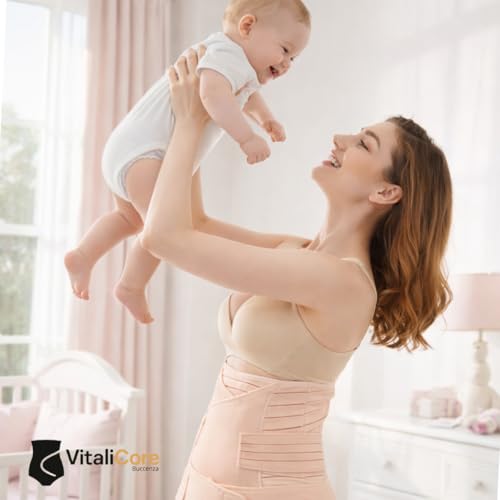 VitaliCore Postpartum Belly Band 3-in-1 for Women – Adjustable Abdominal & Pelvic Support Wrap for Postpartum Recovery, C-Section & Waist Support - color: Black, size: Medium