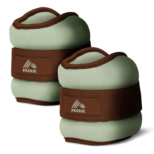 RBX Wrist & Ankle Weights Set, Adjustable Comfort Fit for Training & Toning - color: Pastel Green, size: 4lb (2lb Each)