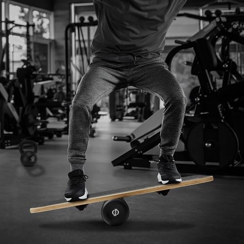 Philosophy Gym Balance Board, Wooden Balance Exercise Trainer | Non-Slip Surface, 3 Difficulty Levels (13", 17", 22"), 300 LB Capacity, Core Training, Full Body Exercises, Physical Therapy