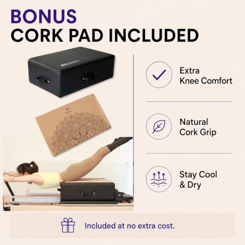 Pilates Sitting Box for Pilates Reformer by EchoMe, Box Pilates Reformer for Home Gym,Professional Studio Use,and Strength Exercises,Pilates Reformer Accessory for Pilates Exercises