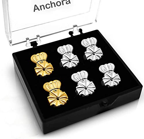 Original Magic Earring Backs for Droopy Ears | Earrings Lifters for Heavy Earring | Earlobe Secure Clear Miracle | Fits Standard 20G / 0.032' / 0.8mm Posts ONLY (2 Silver 1 Gold) - color: 2 Silver 1 Gold