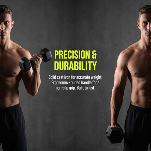 5-100 lb Rubber Hex Dumbbell Set - size: 450 lb