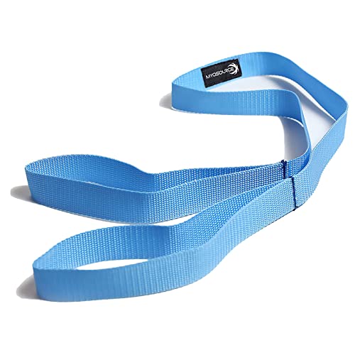 Myosource Kinetic Bands Tumble Pro X Ankle Straps Kit – Cheerleading Standing Tumbling Equipment, Gymnastics Backhandspring Trainer – Includes Flexibility Stunt Stretch Strap – Blue, Pink, Purple - color: Light Blue
