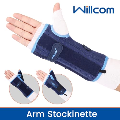Hand Socks for Splint (Pack of 10) Wrist and Thumb Spica Wrap Liner,Arm Cast Cover Cotton Stockinette Sleeve for Under Brace for Women Men(Small,3x10.6 inch) - color: White, size: S