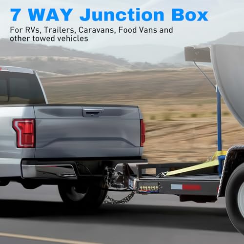 Nilight 2PACK 7 Way Electrical Trailer Junction Box 7 Gang Trailer Wire Connector Junction Box Weatherproof for Rewiring Camper RV Caravans Boat 7 Pole Cable Connection Box,2 Years Warranty - 50061B - color: Junction Box 2PCS