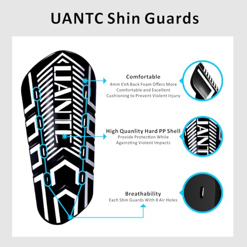 Shin Guards - Soccer Shin Guards with Cushion Protection for Kids/Adults - color: Black and Whtie,Shin Pads 2 Pairs, size: Small