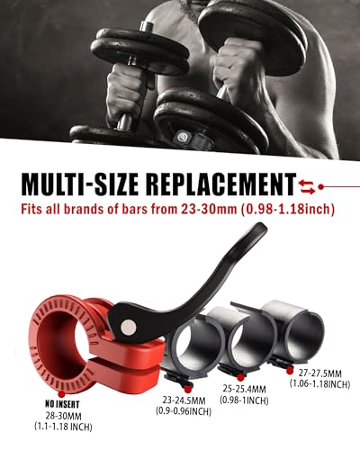 Mini Barbell Clips 1 inch I Multi-Size Adjustable Barbell Collar I 1 inch Barbell ClampsIQuick Release Weight Clips Pair of Locking for Dumbbell Bar - color: BROWN+BLACK