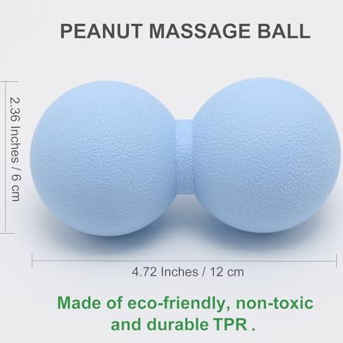 Hard Peanut Massage Ball, Double Lacrosse Massage Ball. Deep Tissue Massage Roller Mobility Ball for Physical Therapy Myofascial Release Muscle Relaxer Acupoint Massage (Blue) - color: Blue