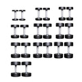REP Fitness Urethane Coated Round Dumbbells, 5 to 100 lbs, Singles or Pairs, With or Without Rack, Steel Core, Rubber Encased, Chrome Handles, Professional Weights for Home Gym Strength Training - style: 5-50 lb set