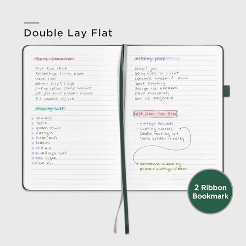 &And Per Se 10-Pack Lined Notebooks, A5 Hardcover, 160 Pages 100gsm Thick Paper, Office Supply Bulk Order, Corporate New Hire Kits, Breakroom Essentials – College Ruled, 10 Units (Green) - color: Green, style: 10 Pack-Lined
