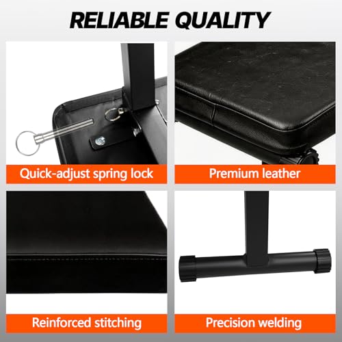 Flat Weight Bench, Foldable Flat Bench, Weight Training | for Multi-Purpose Sturdy Strength Training Workout Bench, Space-saving Bench Press Flat Exercise Bench, for Home Gym