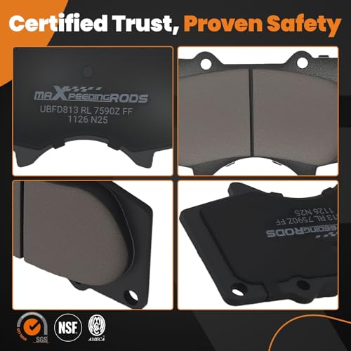 maXpeedingrods D976 Ceramic Front Brake Pads for Toyota Tacoma 2005-2022 | for Tundra 2000-2006, 4Runner 2003-2022, FJ Cruiser 2007-2014, Sequoia 2001-2007, for Lexus GX460 2010-2021, GX470 2003-2009 - size: D976