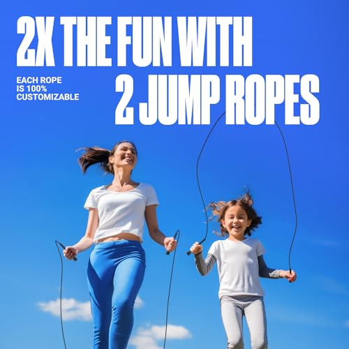 SPORTBIT Adjustable Jump Rope for Fitness and Exercise | Fitness and Exercise, Cardio, Boxing, and Weight Loss, Speed Rope, Men & Women - color: Duo Black