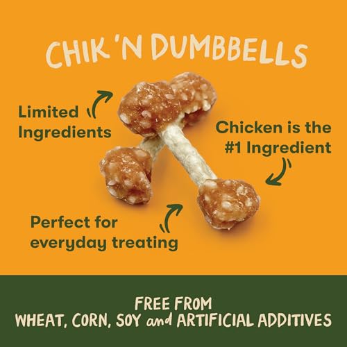 Pet 'n Shape Chik 'n Rice Dumbbells - Natural Dog Treats, Chicken, 1 Pound - size: 1 Pound (Pack of 1)