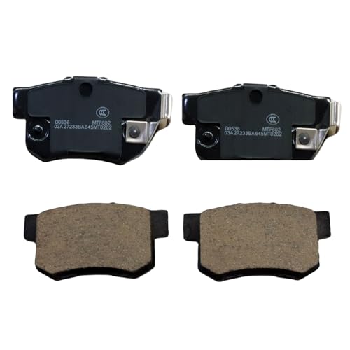 D537 Rear Ceramic Brake Pads Kits 4pcs for Acura CL 1997-1999, ILX 2013-2022, Integra 1998 2000-2001, RSX 2002-2006, TL TSX Vigor EL | Honda Accord Civic CR-Z Prelude S2000 | Suzuki Kizashi SX4 - size: D537