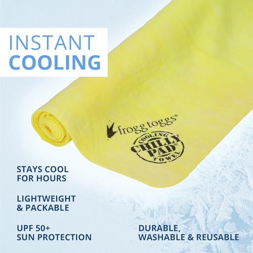 FROGG TOGGS Chilly Pad, Instant Cooling Towel, Long Lasting, Reusable, Sports and Outdoors Neck Towel 33x13 - color: Hivis Yellow