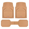 Motor Trend 943-BG FlexTough Defender Car Floor Mats -Next Generation Deep Dish Heavy Duty Contour Liners for Car SUV Truck & Van-All Weather Protection, Trim to Fit Most Vehicles Beige - color: Beige, style: FlexTough NextGen