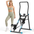 MOMODA Stair Stepper Resistance Adjustable Folding Vertical Climber Machine for Home Gym Full-Body Workout - color: Black Blue