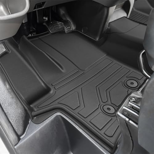 KARPAL Floor Mats for 2022-2026 Ford Transit/E-Transit w/Vinyl Floors (No Transit Connect), Custom Fit TPE All Weather Ford Transit Accessories Front Floor Liner - style: 2022-2026 | For Ford Transit/E-Transit | Front Row