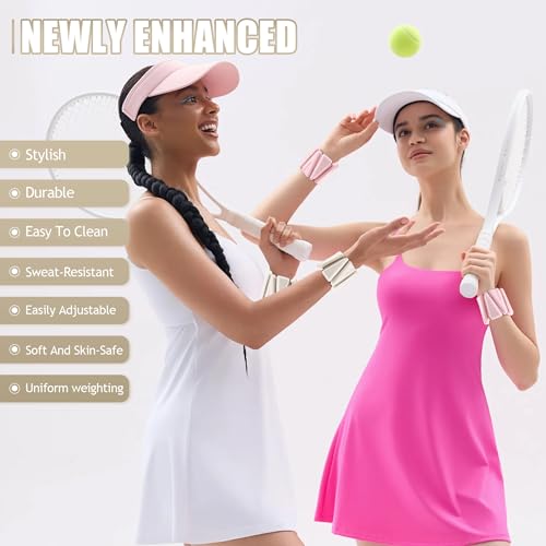 BECOJADDE Ankle Weights for Women Wrist Weights Set of 2 (1 lb/2 lb Each) Adjustable Arm Leg Weight for Womens Men Suitable for Walking Swimming Running Pilates Yoga Gym - color: Milky Apricot, size: 4lb Pair (2lb Each)