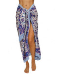 100% Cotton Hand Block Print Pareo Sarong Swimsuit Wrap Skirt Cover Up Long Women’s Apparel Fabric Beach Bikni (73" x 44") - color: Blue 10