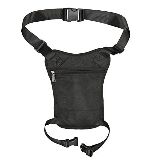 Thigh Pack, Larswon Leg Bag Thigh Pouch Bag Tactical Waist Bag Motorcycle Bag Waterproof - color: A- Black, size: Medium