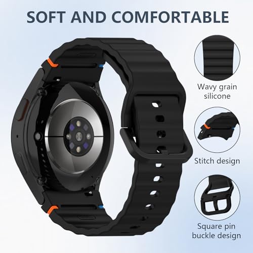 sport Band&Storage Organizer Compatible for Galaxy Watch 7 6 5 4 | No Gap Soft Silicone Strap Men Women,for Samsung Galaxy Watch 40mm 44mm/FE 40mm/Watch 6 Classic 43mm 47mm/5 Pro 45mm - color: 12 colors