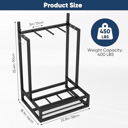 Weight Bar Rack, Can Hold Multiple Weighted Barbells | Workout bar holder for full body workout, 22.8"W x 18.1"D x 35.4"H