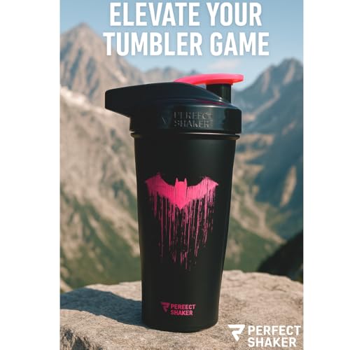 PerfectShaker ACTIV DC Comics & Justice League Series | Leak-Proof, BPA-Free, Shatter-Resistant | ActionRod Mixing Technology for Smooth Blends | Gym, Fitness & Sports Shaker - 28oz (Batgirl) - color: Batgirl