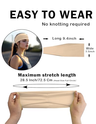 Headbands for Men & Women, Sweat Headband Non-Slip Sweatband Sports Running Cycling Yoga Basketball Workout Football Training - color: Flesh Color