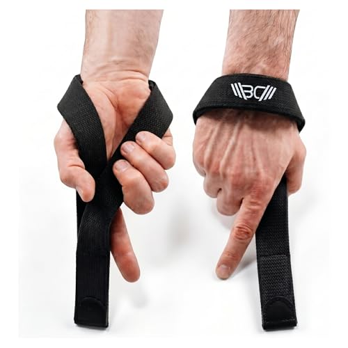 WARM BODY COLD MIND V2 Lifting Wrist Straps for Weightlifting - Hand Straps for Powerlifting, Weight Lifting, Bodybuilding Functional/Cross Training, Deadlift Gym Bar, Cotton - color: PRO Black/Black
