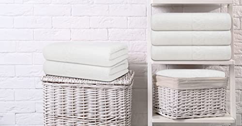 ZUPERIA 7-Pack White Bath Towels - 30" x 54" - Ultra Soft 100% Cotton Large Bath Towels- Highly Absorbent for Bathroom, Pool, Gym, Spa, and Hotel Use - color: White