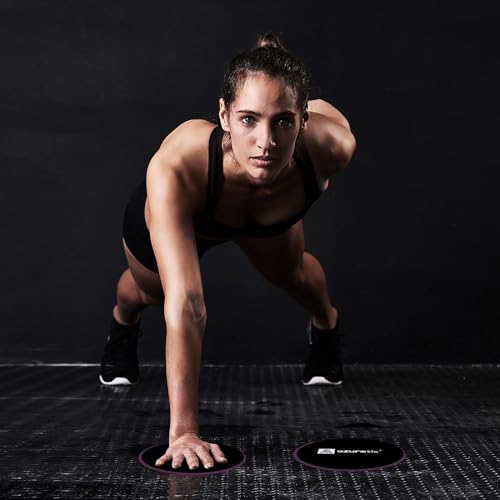 A AZURELIFE Exercise Core Sliders, Dual Sided Exercise Gliding Discs Use on Carpet or Hardwood Floors, Light and Portable, Perfect for Abdominal&Core Workouts - color: Purple