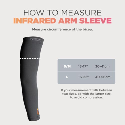 Incrediwear Arm Sleeve – Infrared Arm Sleeves for Men & Women, Arm Support | Muscle Recovery & Muscle Pain Relief for Tennis Elbow Tendonitis, Arm Sleeves for Baseball, Basketball, Football, Working Out - color: Navy, size: Small/Medium (Pack of 1)