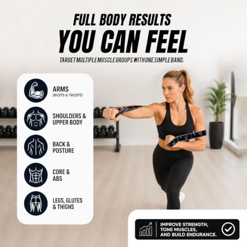 Multi-Loop Fabric Elastic Resistance Band for Working Out – Athlete Grade Heavy Band for Strength Training, Muscle Activation & Pre-Workout Warmup – Gym & Travel Band for Men & Women – 52 Inch
