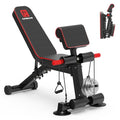 K KiNGKANG Adjustable Weight Bench, Foldable Home Gym, 1050lbs Capacity | Heavy-duty steel frame, 1050lbs max load, 8-level backrest adjustment, no assembly required, compact foldable design